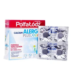 Calcium Alergo PLUS Junior 150 mg+25 mg+1,5 mg tabletki musujące o smaku cytrynowym 