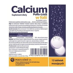 Calcium Polfa Łódź w folii tabletki musujące 