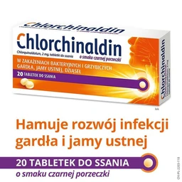 Chlorchinaldin o smaku czarnej porzeczki 2 mg tabletki do ssania 