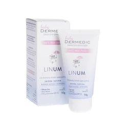 Dermedic Emolient Linum Baby, ochronny krem specjalny SPF 15, od 1. dnia życia 