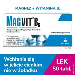 Magvit B6 48 mg Mg 2+ + 5 mg tabletki dojelitowe 