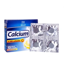 Zdrovit Calcium w folii z witaminą C 300 mg+100 mg tabletki musujące o smaku cytrynowym 