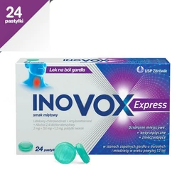 Inovox Express smak miętowy 2 mg + 0,6 mg + 1,2 mg pastylki twarde 