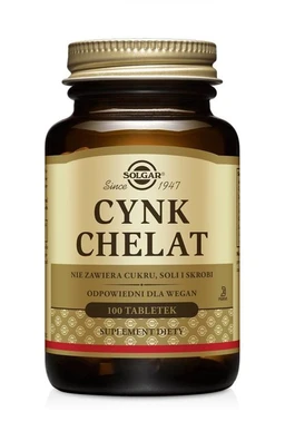 Solgar Cynk chelat 22 mg tabletki 