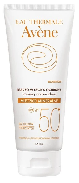 Avene Sun, mleczko mineralne, bardzo wysoka ochrona przeciwsłoneczna, SPF 50+ 