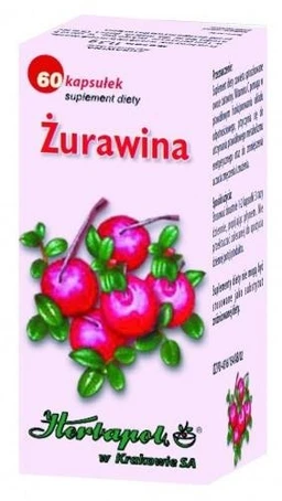 Herbapol Żurawina z witaminą C 290 mg+10 mg kapsułki roślinna 