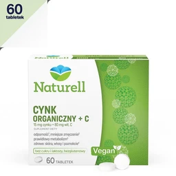 Naturell Cynk organiczny + C 80 mg+15 mg tabletki 