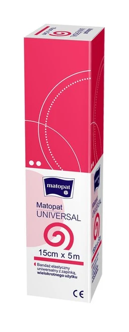 Matopat Universal, bandaż elastyczny z zapinką 5mx15cm 