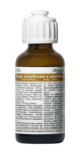 Krople żołądkowe z papaweryną (Fortestomachicae) - krople doustne 