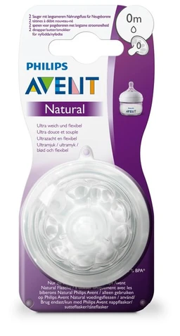 Philips Avent Natural First Flow, smoczek na butelkę 0 m SCF040/27 