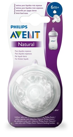 Philips Avent Natural, smoczek na butelkę do gęstego pokarmu 6m+ SCF046/27 