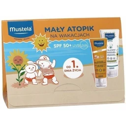 Mustela zestaw Mały Atopik na wakacjach, mleczko ochronne SPF50+, 40 ml + Stelatopia, balsam emolient 40 ml 