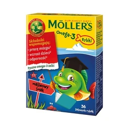 Moller’s Omega-3 Rybki żelki o smaku malinowym 