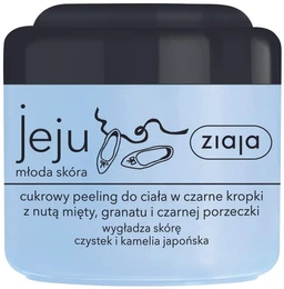 Ziaja Jeju, wygładzający peeling cukrowy do ciała w czarne kropki 