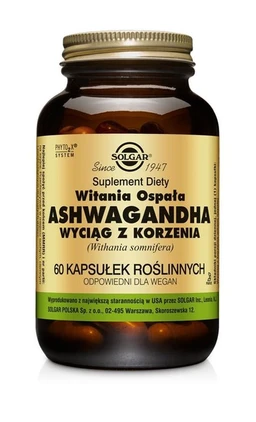 Solgar Ashwagandha wyciąg z korzenia kapsułki 