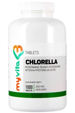 MyVita, Chlorella algi 250mg, rozerwane ściany komórkowe, suplement diety 