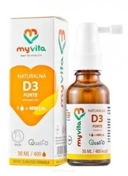 MyVita Naturalna Witamina D3 Forte 50 µg/porcję krople 