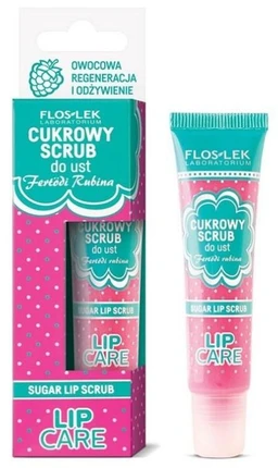 FlosLek Laboratorium Lip Care, cukrowy scrub do ust, zapach malinowy 