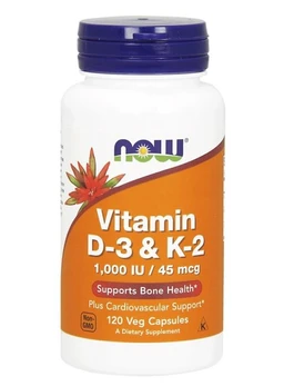 Now Foods Vitamin D3+K2, suplement diety 