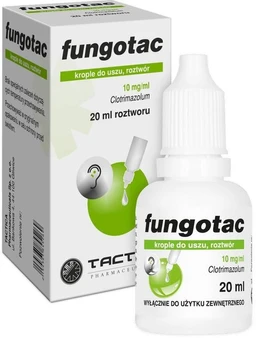 Fungotac 10 mg/ml krople do uszu, roztwór 