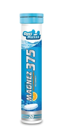 Magnez 375 Optimusss 375 mg tabletki musujące o smaku pomarańczowym 