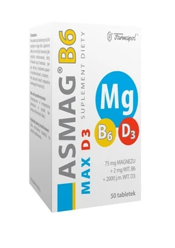 Asmag B6 MAX D3 75 mg+2 mg+50 µg tabletki 