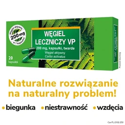 Węgiel leczniczy VP 200 mg kapsułki 