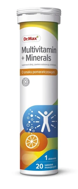 Multivitamina + Minerals Dr.Max, suplement diety, smak pomarańczowy 