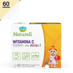 Naturell Witamina C dla dzieci 50 mg tabletki do rozgr. i żucia o smaku czarnego bzu i jabłka 