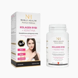 Noble Health Kolagen rybi + Keratyna, suplement diety 