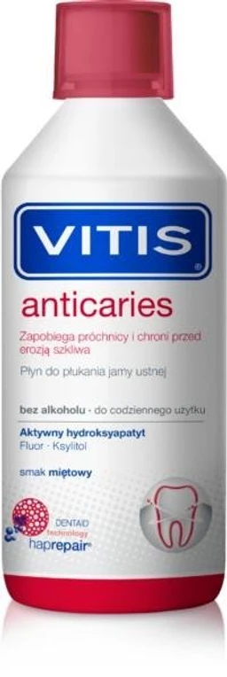 VITIS Anticaries, płyn do płukania jamy ustnej, smak miętowy 