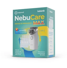 NebuCare Max zestaw do nebulizacji, nebulizator siateczkowy + roztwór soli fizjologiczny NaCl 