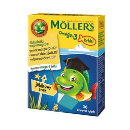 Moller’s Omega-3 Rybki żelki o smaku jabłkowym 