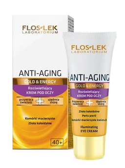 Floslek Anti-aging Gold and Energy, rozświetlający krem pod oczy 