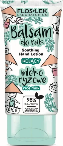 Floslek Hand Care, balsam do rąk kojący, mleko ryżowe 