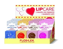 Floslek Lip Care, zestaw wazelin do ust, zimowa, różana, czekoladowa, poziomkowa 