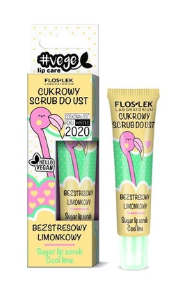 Floslek Vege Lip Care, cukrowy scrub do ust bezstresowy limonkowy 