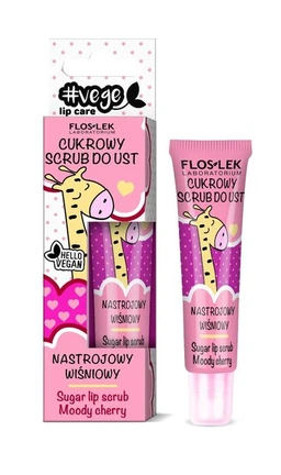 Floslek Vege Lip Care, cukrowy scrub do ust nastrojowy wiśniowy 