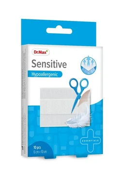 Plasters Sensitive Dr.Max, hipoalergiczne plastry dla osób z wrażliwą skórą, 6 cm x 10 cm 