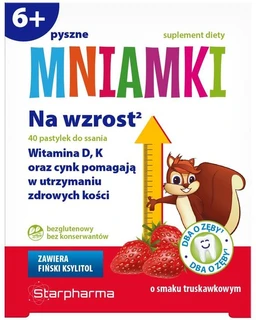 Mniamki Na wzrost pastylki do ssania o smaku truskawkowym 