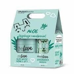 FlosLek Żelove nawilżenie, aloe water bomb 2w1 + FlosLek MistLove, łagodząca mgiełka ogórek, aloes 