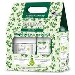 FlosLek Green For Skin, krem z groszkiem na noc + FlosLek, woda tonizująca z ogórkiem 