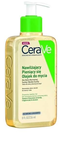 CeraVe, nawilżający pieniący się olejek do mycia 