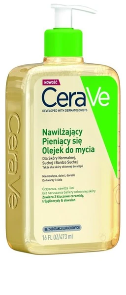 CeraVe, nawilżający pieniący się olejek do mycia 