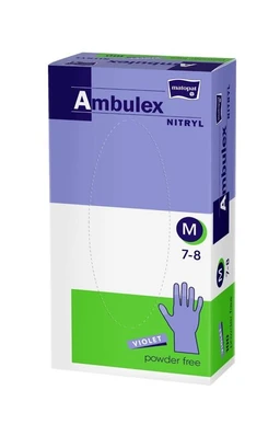 Ambulex Nitryl Violet Rękawice nitrylowe jednorazowe ochronne niepudrowane rozmiar M 