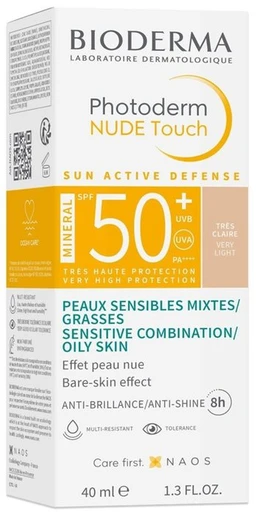 Bioderma Photoderm Nude Touch Mineral SPF 50+, bardzo jasny podkład 