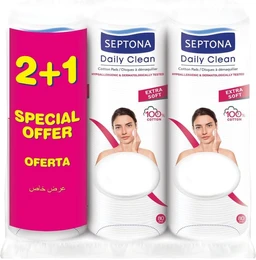 SEPTONA Daily Clean bardzo miękkie płatki kosmetyczne okrągłe w ofercie 2+1 