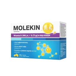 Molekin D3+K2 w oleju lnianym 2000 j.m.+75 µg kapsułki 