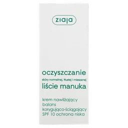 Ziaja Liście Manuka Oczyszczanie, krem nawilżający SPF 10 