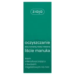 Ziaja Liście Manuka Oczyszczanie, krem mikrozłuszczający z kwasem migdałowym na noc 